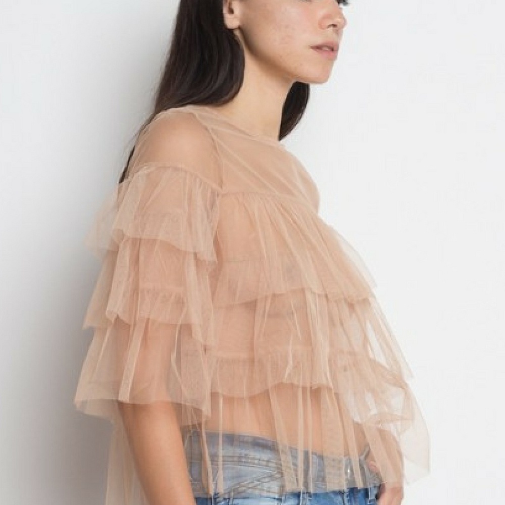 Tan Tiered Shirt
